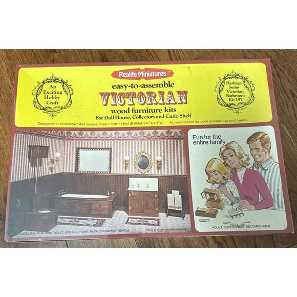 RealLife Miniatures Wood Furniture Kit Heritage Series Victorian Bath Kit #197 - Picture 1 of 11